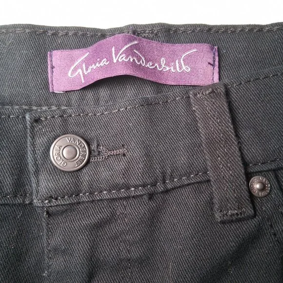 Gloria Vanderbilt Amanda Jeans 8 Short Black Stretch Tapered Leg New - Picture 8 of 11